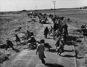 Bombardment Prints: French civilians strafed by German planes