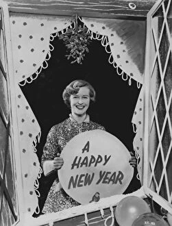 Vintage Greetings Collection: Happy New Year Greetings portrait taken at Elstree Studios