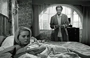 <b class=qtipBold><figcaption>Hoffman (1970)</figcaption></b><br>Peter Sellers as Benjamin Hoffman and Sinead Cusack as Janet Smith in a scene from Alvin Rakoff's Hoffman (1970).<br><em>© Copyright Studiocanal Films Ltd</em> Hoffman (1970)