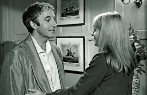 <b class=qtipBold><figcaption>Hoffman (1970)</figcaption></b><br>Peter Sellers as Benjamin Hoffman and Sinead Cusack as Janet Smith in a scene from Alvin Rakoff's Hoffman (1970).<br><em>© Copyright Studiocanal Films Ltd</em> Hoffman (1970)