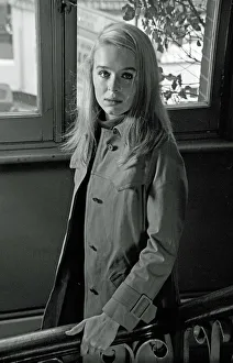 <b class=qtipBold><figcaption>Hoffman (1970)</figcaption></b><br>Sinead Cusack as Janet Smith wears a trench coat in a scene from Alvin Rakoff's Hoffman (1970).<br><em>© Copyright Studiocanal Films Ltd</em> Hoffman (1970)