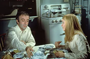 <b class=qtipBold><figcaption>Hoffman (1970)</figcaption></b><br>Peter Sellers as Benjamin Hoffman and Sinead Cusack as Janet Smith have breakfast in a scene from 'Hoffman'.<br><em>© Copyright Studiocanal Films Ltd</em> Hoffman (1970)