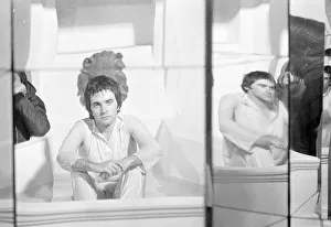 Jim Maclaine alone in the mirror