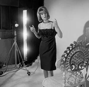 Julie Christie Collection: Julie Christie on the set of a publicity shoot for the promotion of Billy Liar (1963)