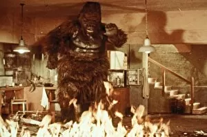 KONGA (1961) Collection: Konga in Dr. Deckers lab as it goes up in flames