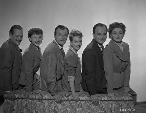 Portraits Collection: The main cast of Young Wives Tale with Guy Middleton, Audrey Hepburn, Nigel Patrick