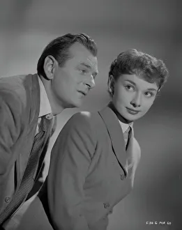 Interiors Prints: Nigel Patrick and Audrey Hepburn in a publicity portrait for Young Wives Tale (1951)