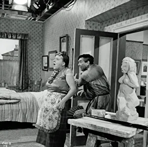 <b class=qtipBold><figcaption>The Rebel (1961)</figcaption></b><br>Irene Handl as Mrs. Crevatte and Tony Hancock on the set of The Rebel.<br><em>© Copyright Studiocanal Films Ltd</em> The Rebel (1961)