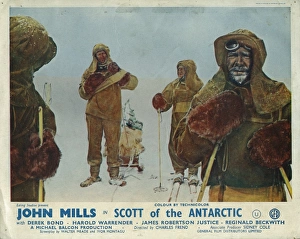 <b class=qtipBold><figcaption>Scott of the Antarctic (1948)</figcaption></b><br>John Mills in a lobby card for the UK release of Charles Frend's epic film.<br><em>© Copyright Studiocanal Films Ltd</em> Scott of the Antarctic (1948)