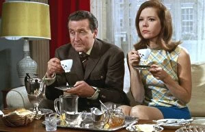 Medium Close Up Collection: Steed and Mrs Peel have tea
