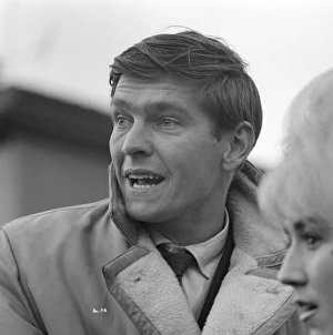 A surprised looking Tom Courtenay on the set of Billy Liar (1963)
