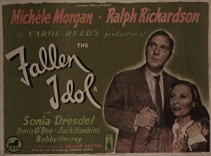1940s Prints: UK quad artwork for the release of Carol Reeds The Fallen Idol (1948)