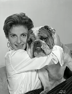 Black And White Collection: Yvonne Mitchell and bulldog